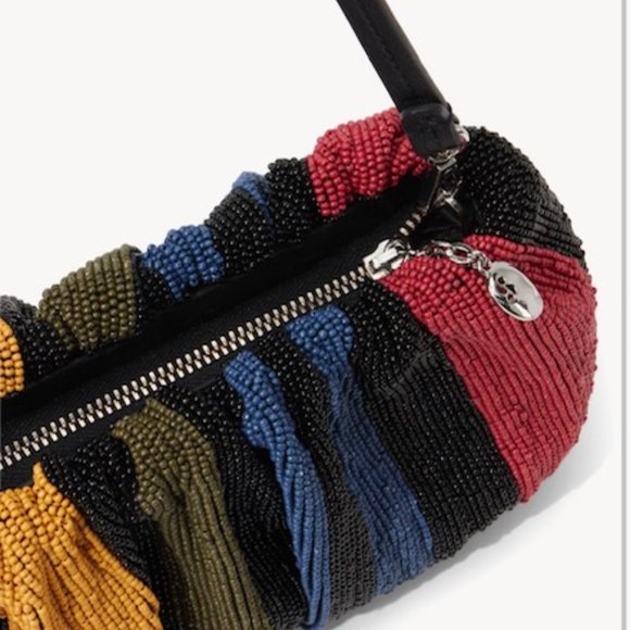 STAUD Beaded Bean Mosaic Stripe Shoulder Bag - Picture 2 of 12